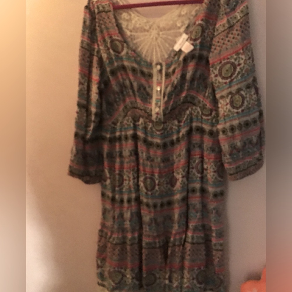 New dress w/paisley/lace on back & looks little western w/boots, by Fashion Bug